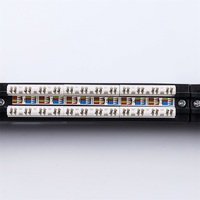 Panel Patch RJ45 Cat6 UTP Tanpa Pelindung Ultra Tipis 0.5U 24 Port 19 Inch untuk Rak Jaringan dengan Pencetakan Nomor