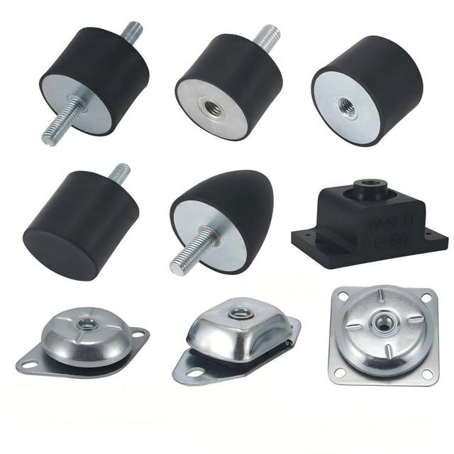 Vibration Isolation Mounts NBR/EPDM Rubber Feet M6/M8 Threaded Anti-Seismic Pads Noise Reduction Stabilizer Black Industrial