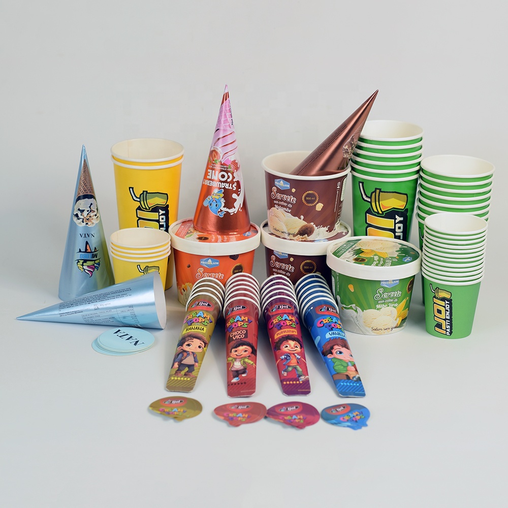 150ml 5oz Food Grade Custom Logo Recyclable Ice Lolly Packaging Long Biodegradable Frost Resistance Paper Ice Cream Squeeze Tube