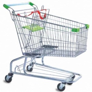 Chất lượng cao siêu thị mua sắm Xe đẩy giỏ hàng bề mặt kim loại với biểu tượng tùy chỉnh - Product Image 3