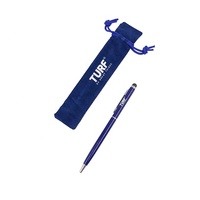 Stylos à bille en métal personnalisés au prix d'usine en Chine, corps fantaisie jaune et orange avec sac en velours, stylo promotionnel pas cher
