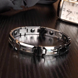 Bracelet chaîne pour homme en acier tungstène géométrique tendance, avec coque et anneau d'anniversaire thème fond marin, certifié par une tierce partie HAPPY DAY - Product Image 6