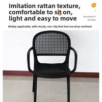 Fauteuil empilable en plastique PP durable, moderne et minimaliste, avec accoudoirs, pour hôtel, restaurant, jardin - Vente en gros