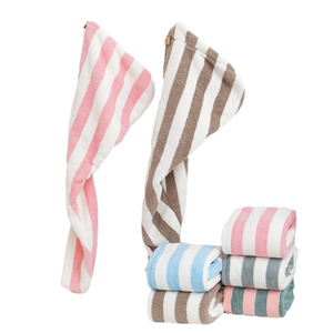 80% Polyester 20% <span class=keywords><strong>Polyamide</strong></span> Sợi Nhỏ Tóc Turban Bọc Khăn Nhanh Chóng Khô Dệt Kim Khăn Với Mô Hình Sọc Cho Khách Sạn Du Lịch - Product Image 6