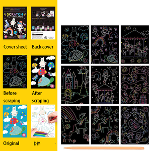 Handmade Magic Scratch Art Paper New Design DIY World City Night Landscape Painting <strong>Sketch</strong> <strong>Pad</strong> Color Changing Drawing Toys - Product Image 3