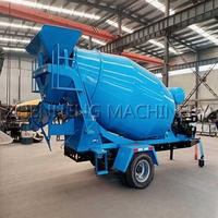 Petite bétonnière remorquable à vendre, réservoir de mélange de béton mobile compact pour projets d'ingénierie avec système hydraulique