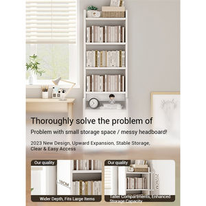 Bedhead Cabinet Simple Modern 2025 New High Rise <b>Bookshelf</b> Storage Cabinet Simple Home Bedroom Bedhead Storage Rack Nightstands - Product Image 2