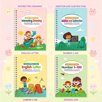 Cuadernos de Práctica de Escritura con Ranuras Mágicas, Cuadernos de Práctica de Escritura a Mano con Ranuras 3D Reutilizables para Niños, Cuadernos de Escritura Preescolar Grandes