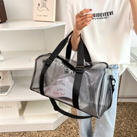 Bonbons couleur gelée PVC fourre-tout Gym Sport Yoga sac de voyage dépenser nuit sac robuste clair sac de sport pour les femmes