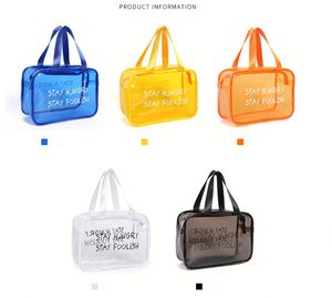 PVC <b>Makeup</b> <b>Bag</b> Custom Eco-friendly Waterproof <b>Transparent</b> Clear with Handle Convenient Shopping Cosmetic <b>Bag</b> - Product Image 1