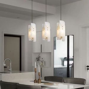 Minimalist Marble Pendant <b>Light</b> Led E27 Single Head Rectangular Home Decor <b>Chandelier</b> - Product Image 3