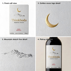 Autocollants de vin personnalisés brillants de qualité supérieure, étiquettes de bouteille personnalisées imperméables pour les fournitures de vignobles, décalcomanies imprimées numériquement - Product Image 2