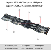4U 5U 12 Bay con supporto per Server su rack case Hard Disk Hot-swap Storage Chassis SATA con Backplane da 12G o Server Backplane di espansione