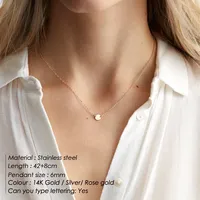 EManco - Juego de Collares con Colgantes de Discos Minimalistas y Elegantes, de Acero Inoxidable, Color Dorado, Joyería para Mujer, Regalo para el Fin de Semana o el Brunch