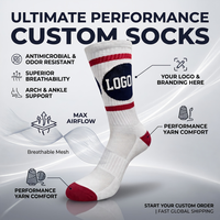 Chaussettes de sport personnalisées en gros avec logo, antidérapantes, rembourrées, pour la course, le basketball, le cyclisme, la remise en forme, chaussettes de compression athlétiques pour hommes