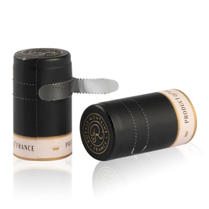Op maat gemaakte aluminiumfolie wijnflescapsules in eigen kleur en formaat, met kleurrijk logo. Aluminium wijnblikjes <span class=keywords><strong>capsule</strong></span>. - Product Image 1