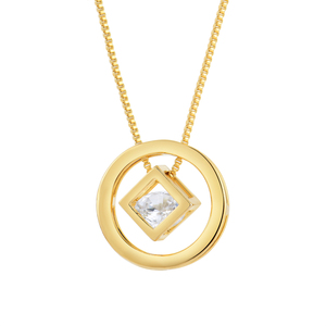 Collier géométrique de luxe en <span class=keywords><strong>argent</strong></span> sterling 925 plaqué or jaune pour femme - Product Image 1