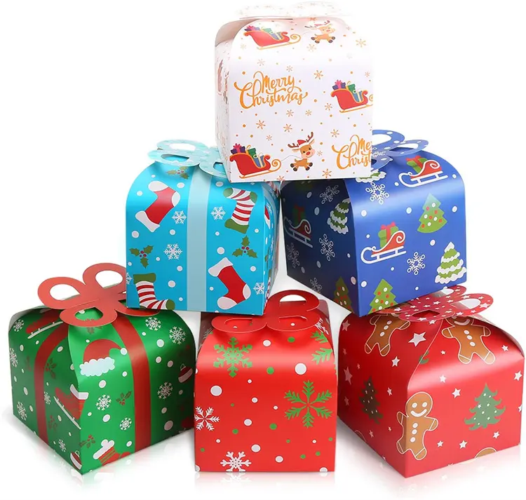 cash commodity Christmas paper boxes for favors candies food pack paper box Christmas Eve apple candies fold gift paper box