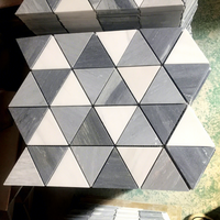 Moderne Nature Marbre Palissandro Bleu Triangle Motif Mosaïque Carreaux 10mm Parquet pour Mur Intérieur Hôtel Villa Salle de Bain Sol