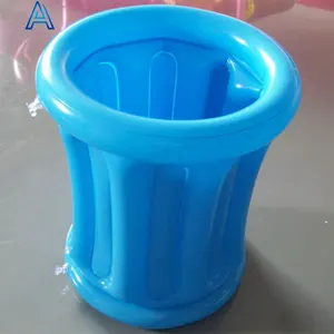 Barato de alta calidad de PVC inflable al aire libre viaje camping fiesta bebidas enfriador de hielo cubo para enfriador de hielo plegable portátil