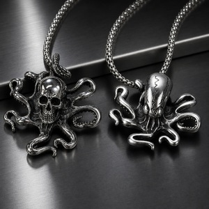 Yunnique – pendentif en acier inoxydable en forme de pieuvre, collier unisexe, style punk de rue, bijoux rétro à la mode Hip Hop - Product Image 1