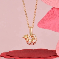 Collier en acier inoxydable plaqué or MECYLIFE, pendentif petit animal, collier avec pendentif mignon en forme d'éléphant ou de vache