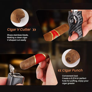 Encendedor de cigarros multifuncional de gran venta con cortador de cigarros en forma de V, encendedor de cigarros portátil, accesorios para fumar - Product Image 6