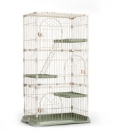 Vente en gros de cages à poules en acier inoxydable, enclos pour lapins, grande cage en métal pour chats d'extérieur, cage à chats à trois étages