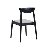 Chaise d'appoint minimaliste en bois massif sur mesure, avec assise rembourrée en tissu, pour restaurant commercial, hôtel