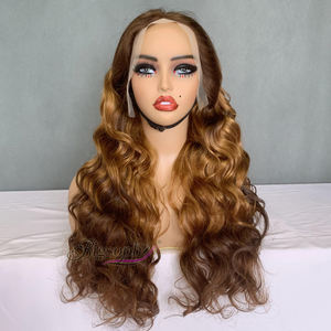 Proveedores de Pelucas de Cabello Humano Natural, Peluca de Cabello Vietnamita Super Double Drawn, Pelucas de Cabello Humano con Ondas Oceánicas de 24 Pulgadas, Color Piano 13*4 - Product Image 4