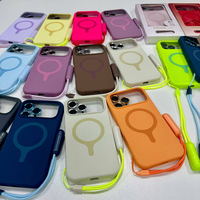 Nouvelle coque de téléphone magnétique en silicone avec protection d'objectif et dragonne pour iPhone 18 Pro Max 17, antichoc, colorée, avec boîte d'emballage