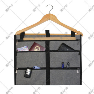 Clothing Organizer Multi Pocket Oxford Cloth Hanging <b>Storage</b> Bag For Home Wardrobe Key <b>Storage</b> Hook Type Gray - Product Image 4
