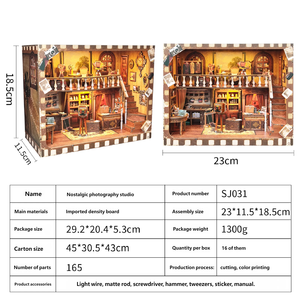 <span class=keywords><strong>Photo</strong></span> <span class=keywords><strong>Studio</strong></span> DIY Miniature House <span class=keywords><strong>Kit</strong></span>-Thiết lập ánh sáng chuyên nghiệp với Backdrop và đạo cụ - Product Image 3