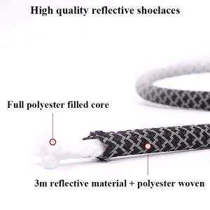 أربطة الحذاء تصنيع حار بيع البني عاكس الدانتيل الأحذية - Product Image 5