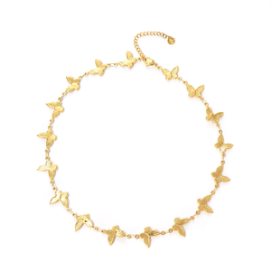 Collier papillon en acier inoxydable plaqué or, chaîne fine, design élégant, bijoux pour femmes, 316L, durable et résistant - Product Image 2