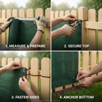 Malla de Privacidad para Cercas de HDPE Resistente, Personalizada de Fábrica, con 90% de Protección UV, Resistente al Viento, para Jardín, Patio Trasero y Balcón