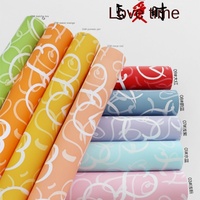 Papier d'emballage pour fleurs coréen imperméable, imprimé de motifs de fleurs et de cœurs dessinés à la main, fournitures pour fleuristes, vente en gros