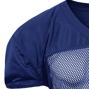 Maillot de football américain personnalisé bleu pour homme, respirant, en maille polyester, vêtements de sport, maillot de football américain - Product Image 3