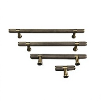 Poignée de meuble moletée en laiton, finition bronze antique, bouton de tirage pour armoire et tiroir, style français
