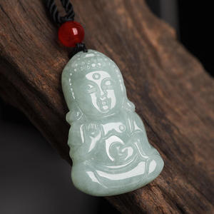 Colgante de Jadeíta Natural de Myanmar con Buda, Estilo Chino UNISEX, Regalo Budista con Certificado de Tasación FG32 - Product Image 2