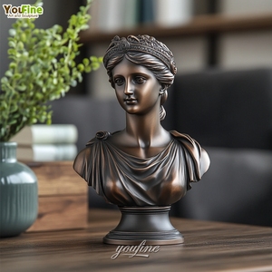 <span class=keywords><strong>Statue</strong></span> de buste d'<span class=keywords><strong>Artemis</strong></span> en bronze et cuivre grec classique, faite à la main - Product Image 3