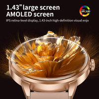 Montre connectée Factory Smart Watch avec écran AMOLED 1,43 pouces, Bluetooth 5.3, 4 Go de stockage, application Musicale, accès au marché d'applications, moniteur de fréquence cardiaque et de sommeil, pour affaires et fitness