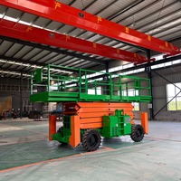 Platform Kerja Udara 12m All Terrain Scissor Lift Bertenaga Diesel 4WD untuk Medan Kasar, Kapasitas 450kg, Bersertifikasi GS/CE untuk Medan Berlumpur