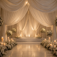 Tissu fluide en polyester extensible 10x20 pieds pour drapé de plafond, toile de fond de mariage, rideau, décoration de scène pour événements et fêtes - Vente en gros