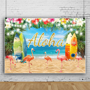 <span class=keywords><strong>Flamingo</strong></span> merah muda latar belakang musim panas tropis Hawai bunga fotografi latar belakang bunga bayi spanduk meja kue mandi - Product Image 6