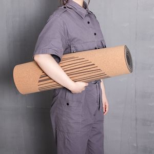 Tapis de yoga <span class=keywords><strong>en</strong></span> liège naturel écologique et TPE, tapis de fitness antidérapant double couche haute densité pour la corde à sauter, la gym à domicile et le studio de yoga - Product Image 5