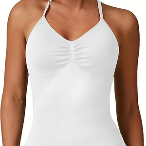 Ciying bán buôn New scunch phụ nữ tập luyện Yoga Tank <span class=keywords><strong>Top</strong></span> vest biểu tượng tùy chỉnh liền mạch Halter <span class=keywords><strong>Top</strong></span> - Product Image 3