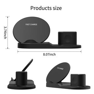Support de station de <span class=keywords><strong>chargeur</strong></span> sans fil rapide pour bureau 10W support de charge sans fil 3 en 1 pour <span class=keywords><strong>Airpods</strong></span> 1/<span class=keywords><strong>2</strong></span>, pour <span class=keywords><strong>Apple</strong></span> Watch, pour iPhone - Product Image 4