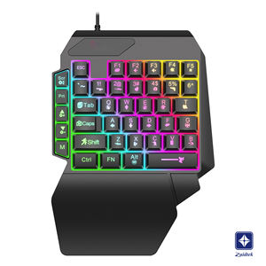 Nouveau clavier mécanique de jeu rétroéclairé RGB noir MOBA à une main, adaptateur de souris USB 2.0 pour téléphone portable - Product Image 5