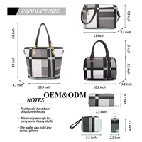 2025 Mode de haute qualité, Logo personnalisé Luxe femmes 6-en-1 mode Combo sac à main portefeuille ensemble Style décontracté avec deux poignées PU/